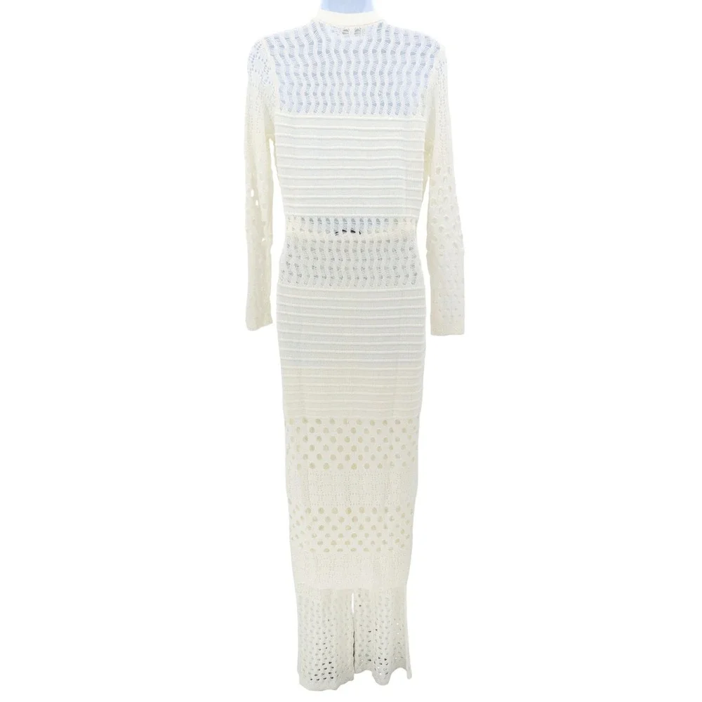 NWT Good Time USA Open Knit Duster Cardigan Pants Set Boho Cream S‎ Resort